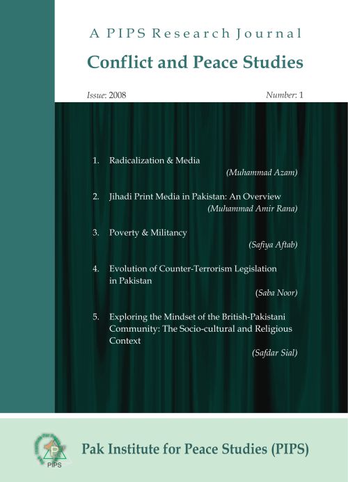 Book Cover: Conflict and Peace Studies, Vol-1, No-1, 2008